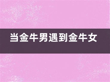 当金牛男遇到金牛女