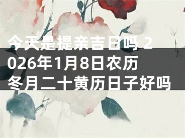 今天是提亲吉日吗 2026年1月8日农历冬月二十黄历日子好吗