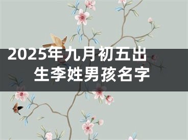 2025年九月初五出生李姓男孩名字