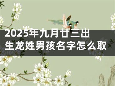 2025年九月廿三出生龙姓男孩名字怎么取