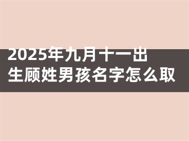2025年九月十一出生顾姓男孩名字怎么取
