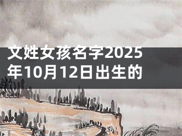 文姓女孩名字2025年10月12日出生的