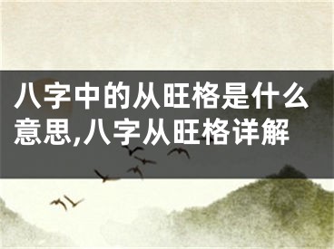 八字中的从旺格是什么意思,八字从旺格详解