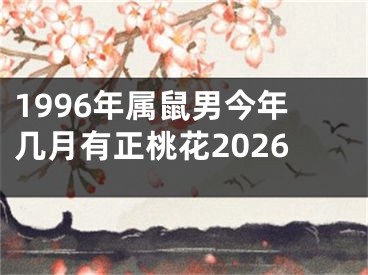 1996年属鼠男今年几月有正桃花2026