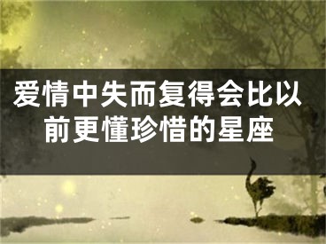 爱情中失而复得会比以前更懂珍惜的星座