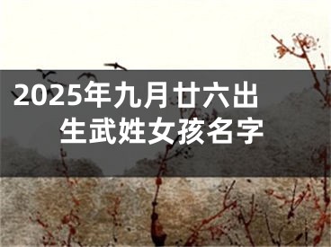 2025年九月廿六出生武姓女孩名字