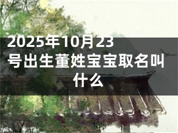 2025年10月23号出生董姓宝宝取名叫什么