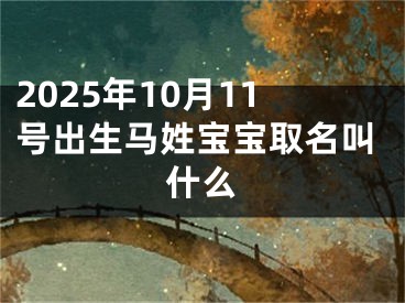 2025年10月11号出生马姓宝宝取名叫什么