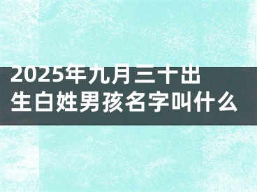 2025年九月三十出生白姓男孩名字叫什么