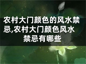 农村大门颜色的风水禁忌,农村大门颜色风水禁忌有哪些