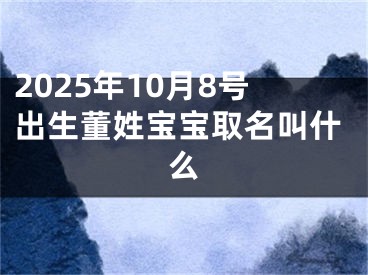 2025年10月8号出生董姓宝宝取名叫什么