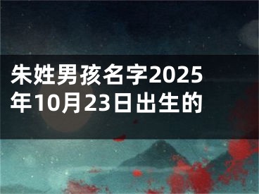 朱姓男孩名字2025年10月23日出生的