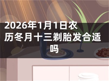 2026年1月1日农历冬月十三剃胎发合适吗