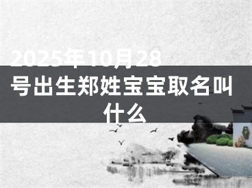 2025年10月28号出生郑姓宝宝取名叫什么