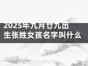 2025年九月廿九出生张姓女孩名字叫什么