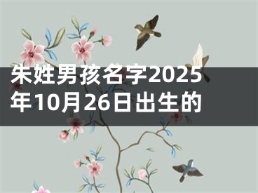 朱姓男孩名字2025年10月26日出生的