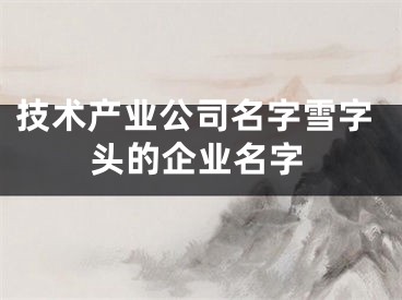 技术产业公司名字雪字头的企业名字