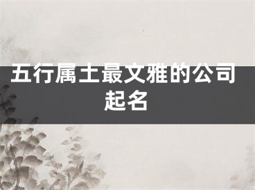 五行属土最文雅的公司起名