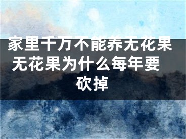 家里千万不能养无花果 无花果为什么每年要砍掉