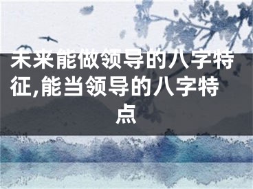 未来能做领导的八字特征,能当领导的八字特点