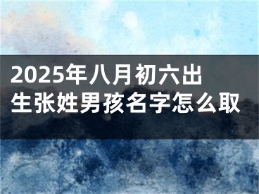 2025年八月初六出生张姓男孩名字怎么取