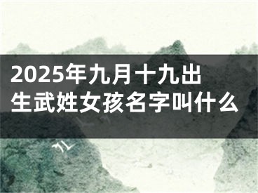 2025年九月十九出生武姓女孩名字叫什么