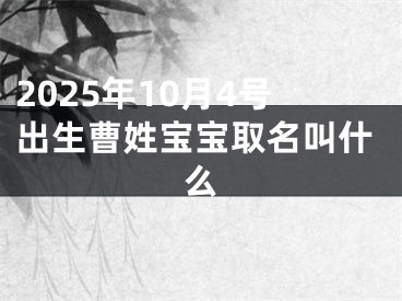 2025年10月4号出生曹姓宝宝取名叫什么
