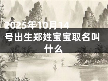 2025年10月14号出生郑姓宝宝取名叫什么