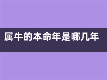 属牛的本命年是哪几年
