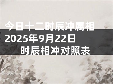 今日十二时辰冲属相 2025年9月22日时辰相冲对照表