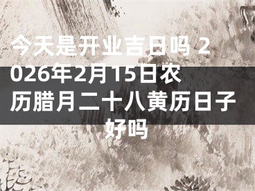 今天是开业吉日吗 2026年2月15日农历腊月二十八黄历日子好吗