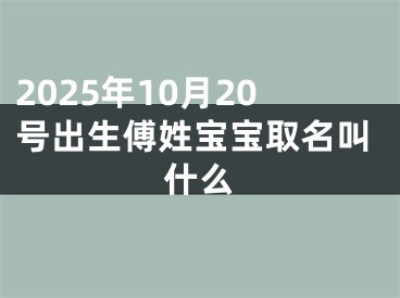 2025年10月20号出生傅姓宝宝取名叫什么