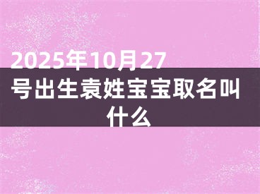 2025年10月27号出生袁姓宝宝取名叫什么