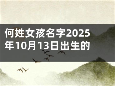 何姓女孩名字2025年10月13日出生的
