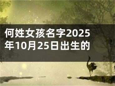 何姓女孩名字2025年10月25日出生的