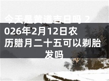 今天是黄道吉日吗 2026年2月12日农历腊月二十五可以剃胎发吗