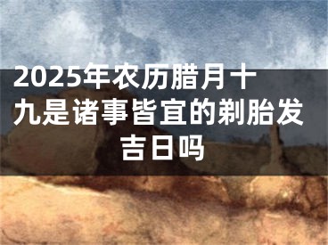 2025年农历腊月十九是诸事皆宜的剃胎发吉日吗