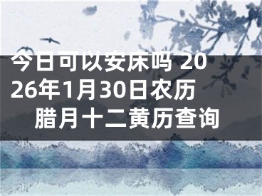 今日可以安床吗 2026年1月30日农历腊月十二黄历查询