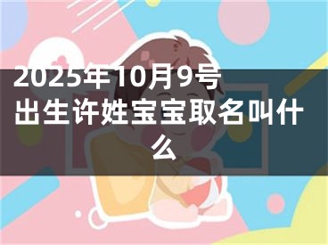 2025年10月9号出生许姓宝宝取名叫什么