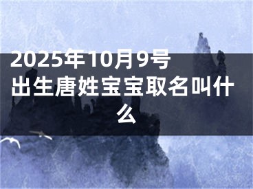 2025年10月9号出生唐姓宝宝取名叫什么