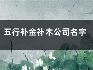 五行补金补木公司名字