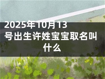 2025年10月13号出生许姓宝宝取名叫什么