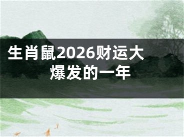 生肖鼠2026财运大爆发的一年