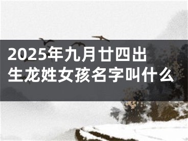 2025年九月廿四出生龙姓女孩名字叫什么