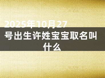 2025年10月27号出生许姓宝宝取名叫什么