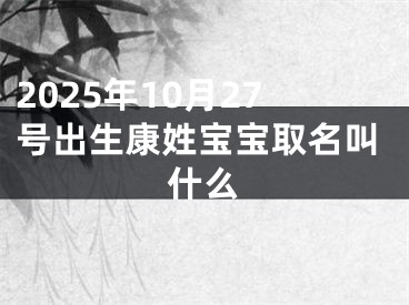 2025年10月27号出生康姓宝宝取名叫什么