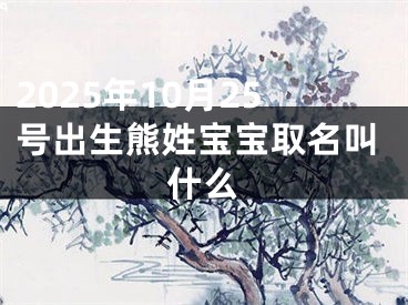 2025年10月25号出生熊姓宝宝取名叫什么