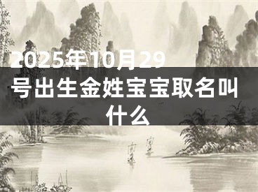 2025年10月29号出生金姓宝宝取名叫什么