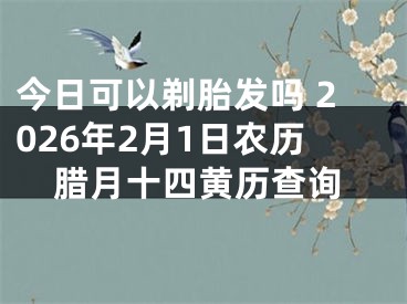 今日可以剃胎发吗 2026年2月1日农历腊月十四黄历查询