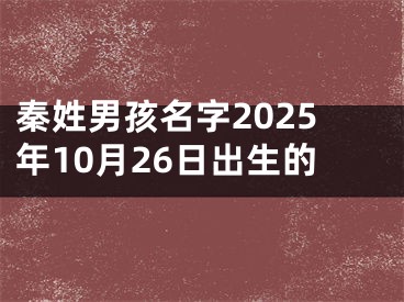 秦姓男孩名字2025年10月26日出生的